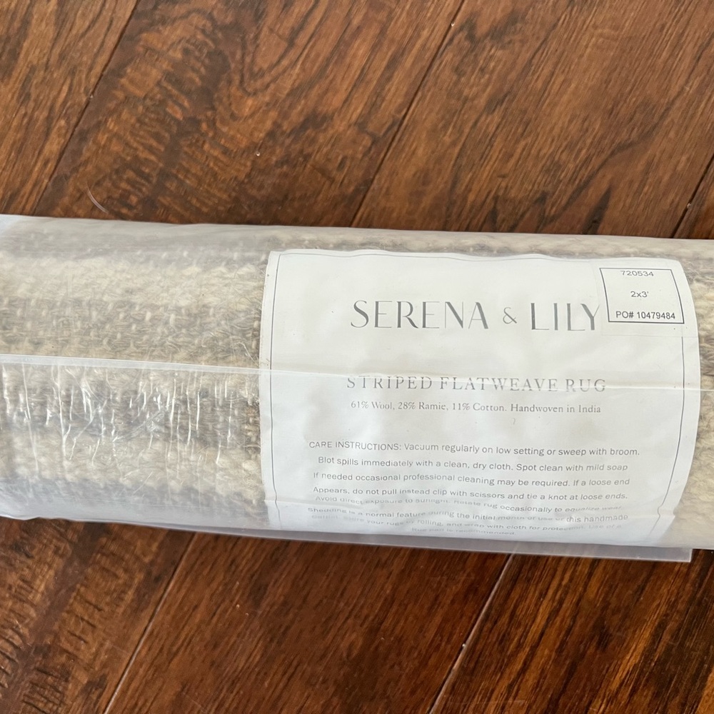 Serena and Lily Anza Striped Jute Flatweave Rug 2x3 *Brand New* Natural - Picture 3 of 5
